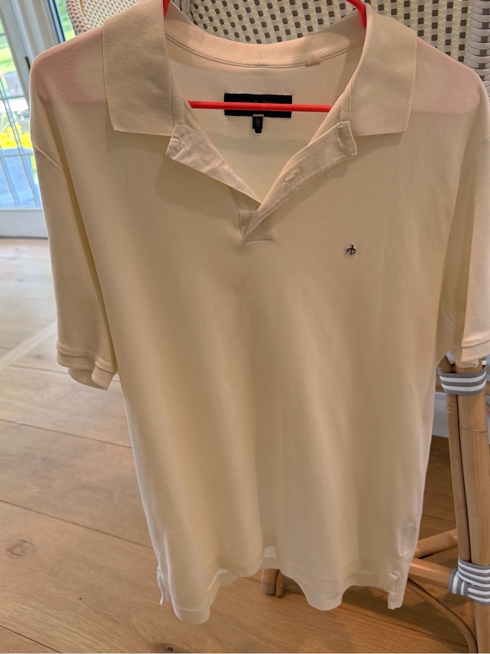 Men’s rag & bone Cream Polo with Subtle Embroidered Logo